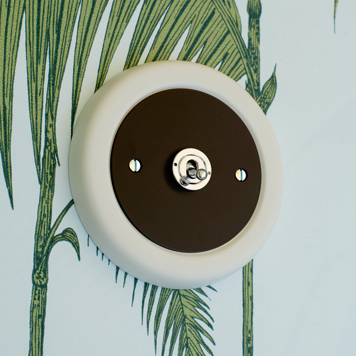 1 Gang Black Switch With Chrome Toggle