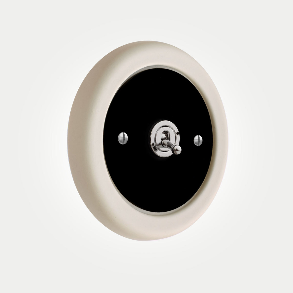 1 Gang Black Switch With Chrome Toggle
