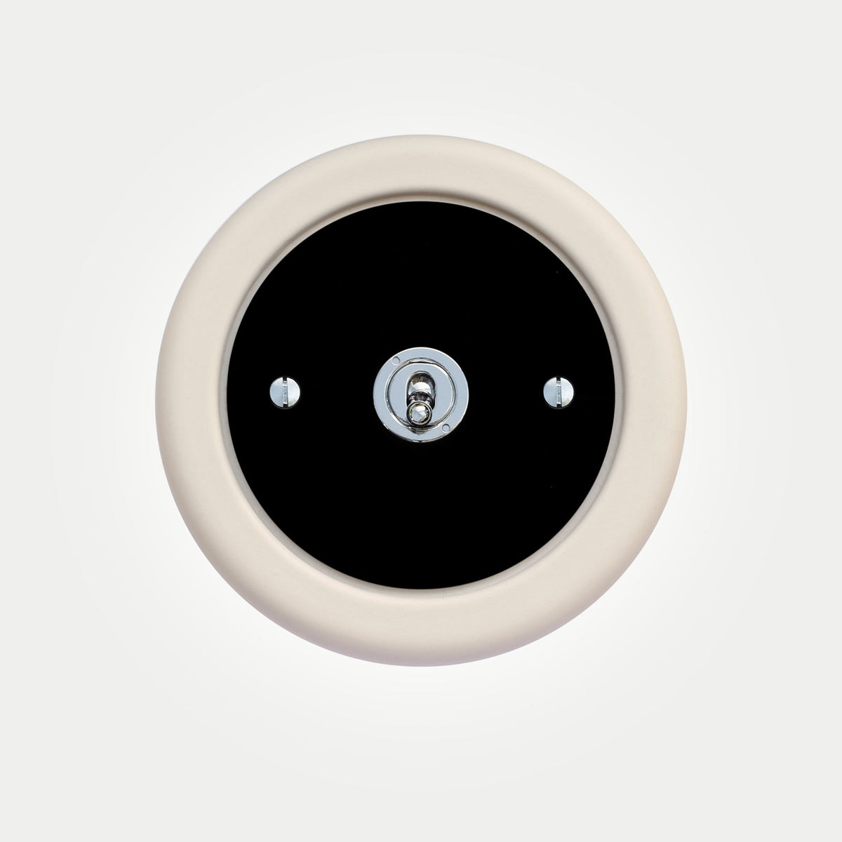 1 Gang Black Switch With Chrome Toggle