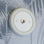 1 Gang White Switch With Chrome Toggle