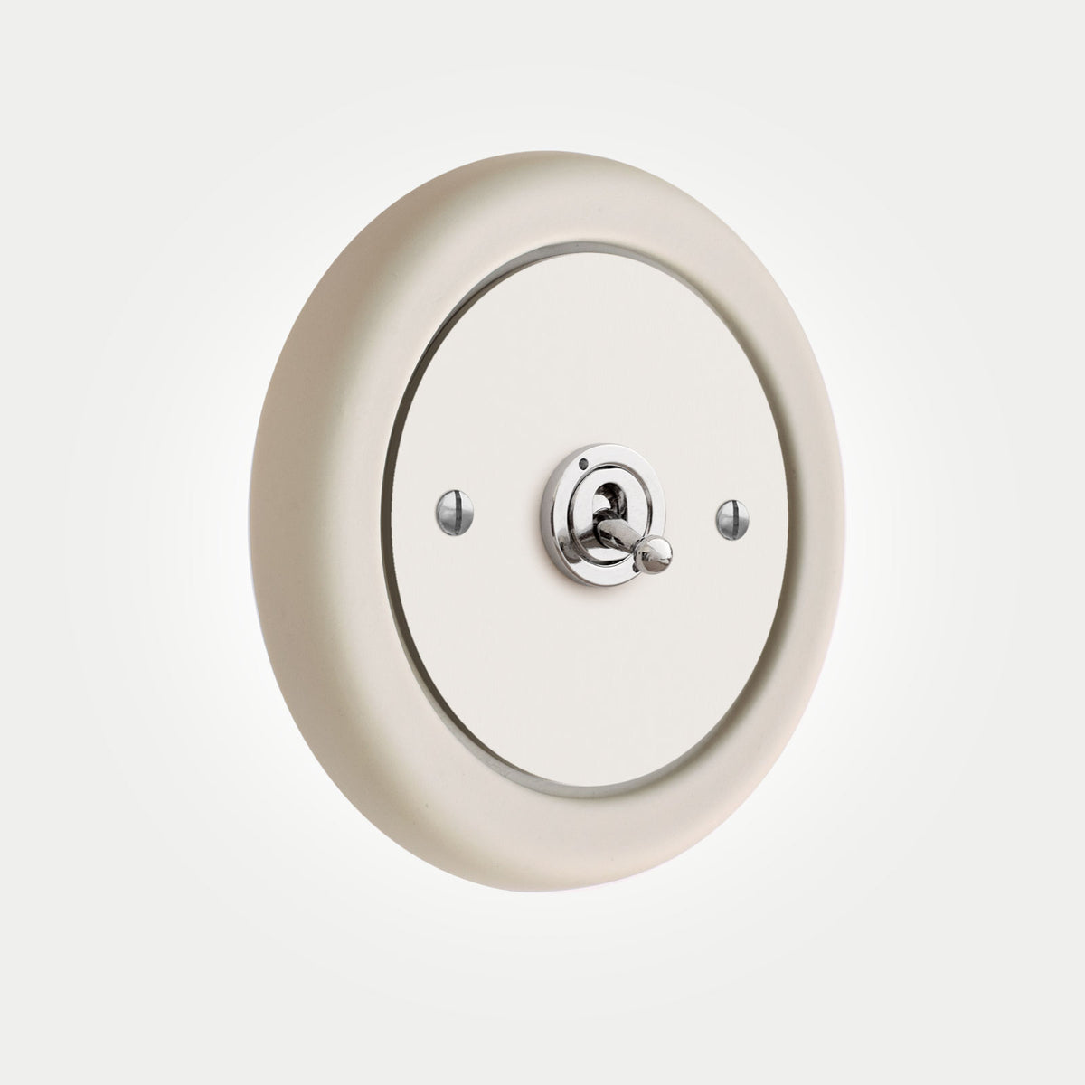 1 Gang White Switch With Chrome Toggle