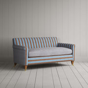 Idler 2 Seater Sofa in Regatta Blue Frame and Ticking Blue Brown Seat