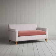 Idler 2 Seater Sofa in Ticking Berry Frame and Intelligent Velvet Damson Seat