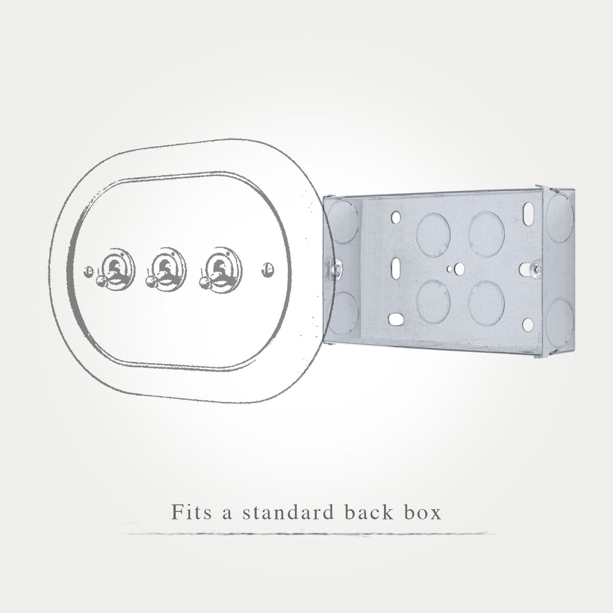 3 Gang Black Switch With Chrome Toggle