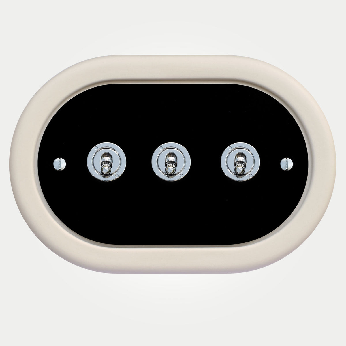 3 Gang Black Switch With Chrome Toggle