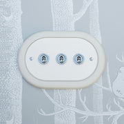 3 Gang White Switch With Chrome Toggle