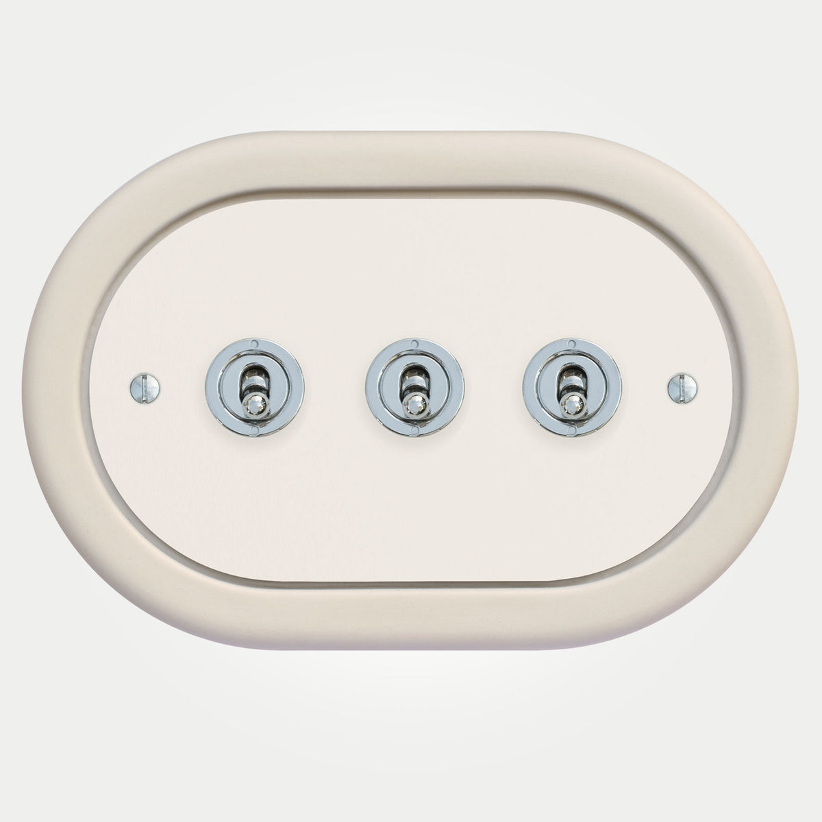 3 Gang White Switch With Chrome Toggle