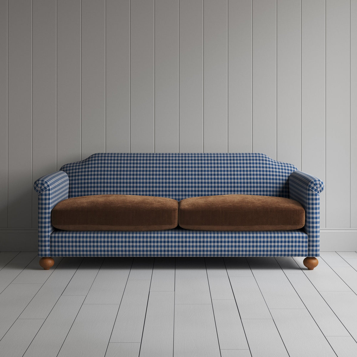 Dolittle 3 seater sofa in Well Plaid Frame and Classic Corduroy Tobacco Seat