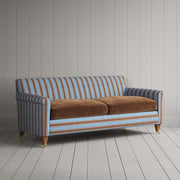Idler 3 Seater Sofa in Regatta Blue Frame and Classic Corduroy Tobacco Seat