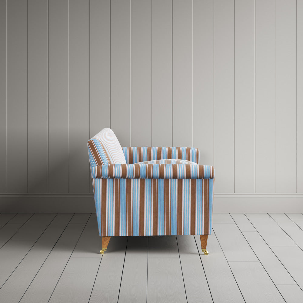 Idler 3 Seater Sofa in Regatta Blue Frame and Classic Corduroy Tobacco Seat