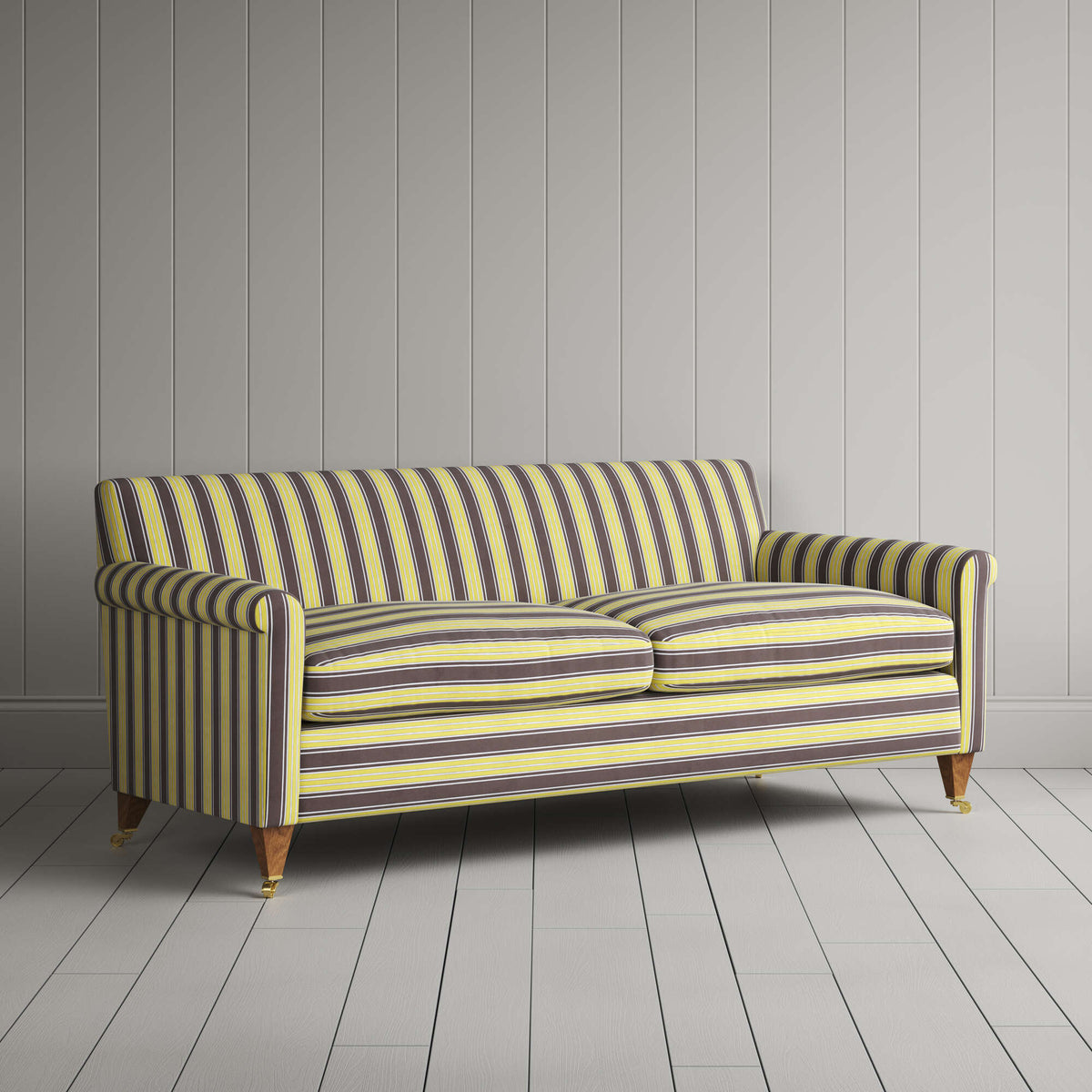 Idler 3 Seater Sofa in Regatta Cotton, Custard