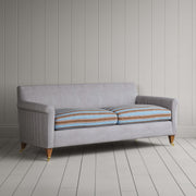 Idler 3 Seater Sofa in Ticking Blue Brown Frame and Regatta Blue Seat