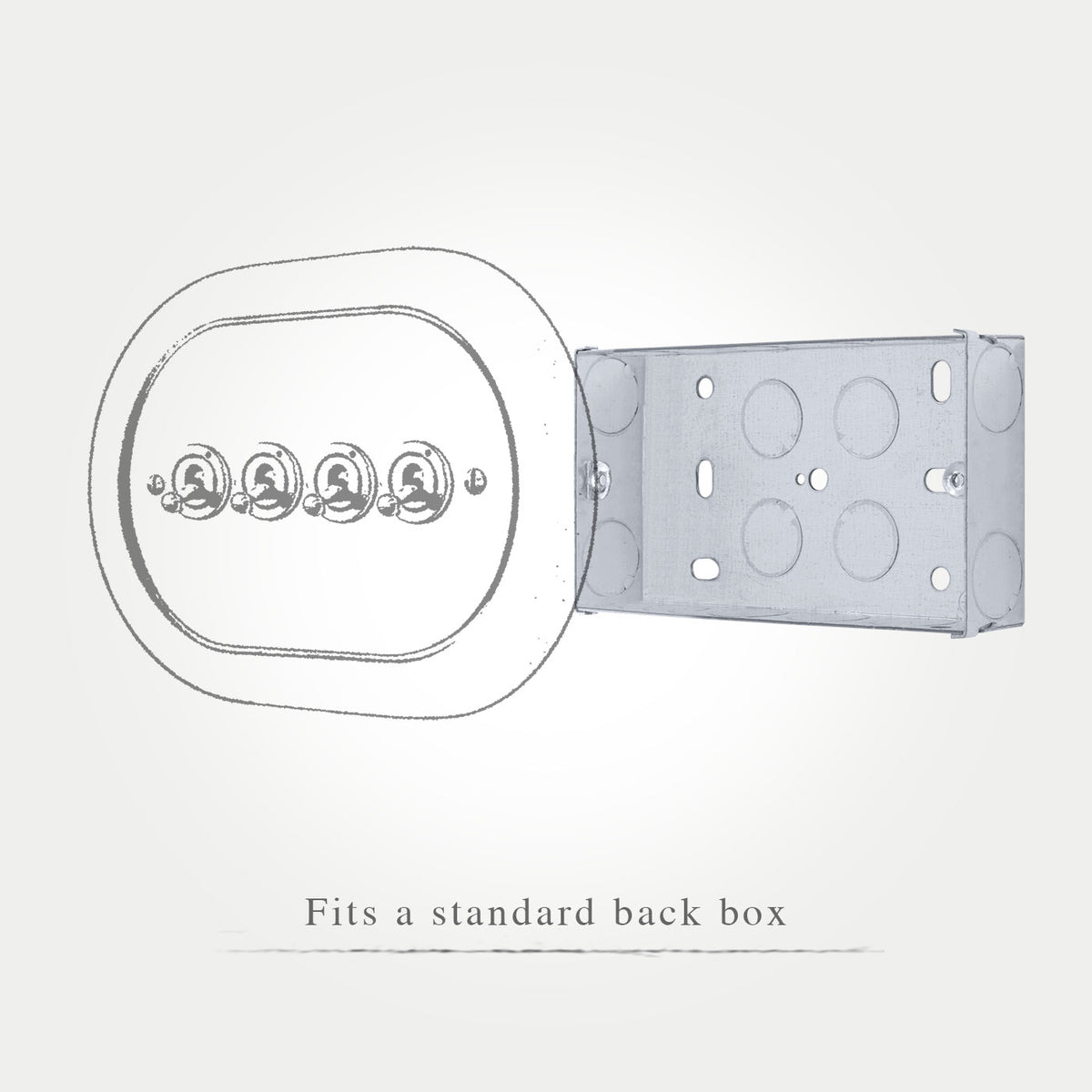 4 Gang White Switch With Brass Toggle