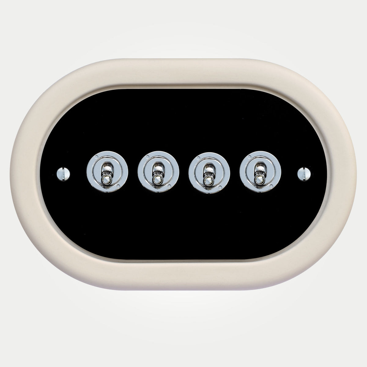 4 Gang Black Switch With Chrome Toggle