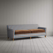 Idler 4 Seater Sofa in Regatta Blue Frame and Classic Corduroy Tobacco