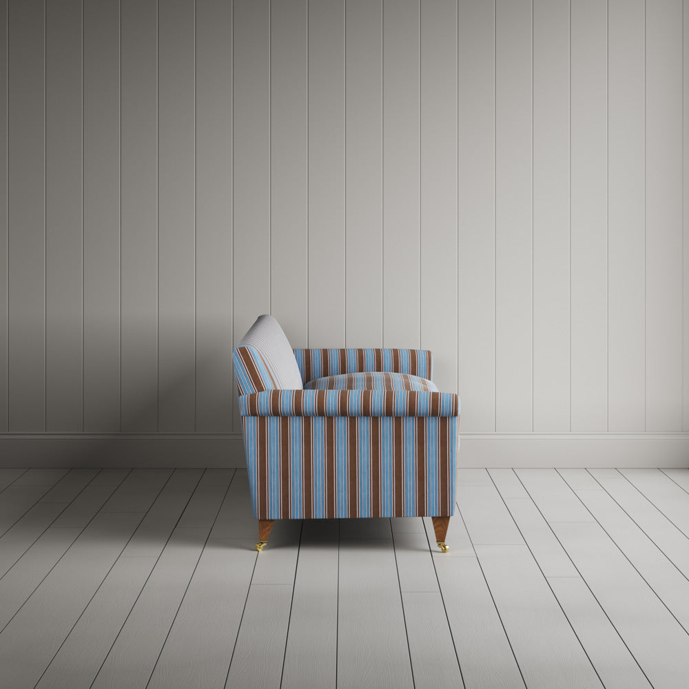 Idler 4 Seater Sofa in Regatta Blue Frame and Classic Corduroy Tobacco