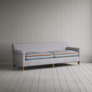 Idler 4 Seater Sofa in Ticking Blue Brown Frame and Regatta Blue Seat