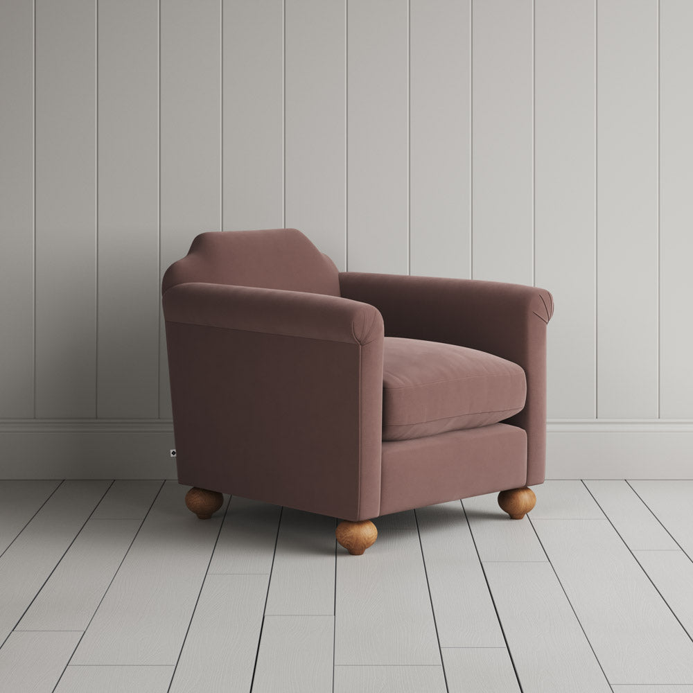 Dolittle Armchair in Intelligent Velvet Dusky Pink