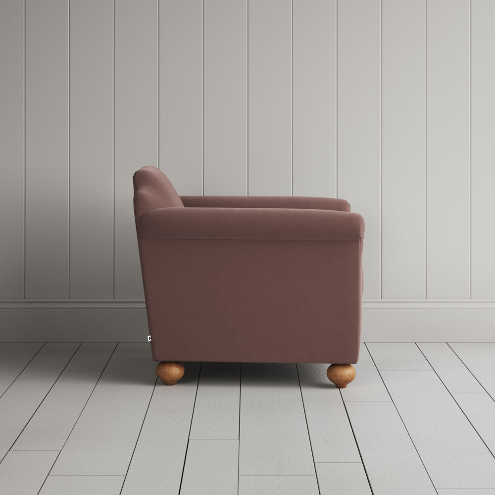 Dolittle Armchair in Intelligent Velvet Dusky Pink