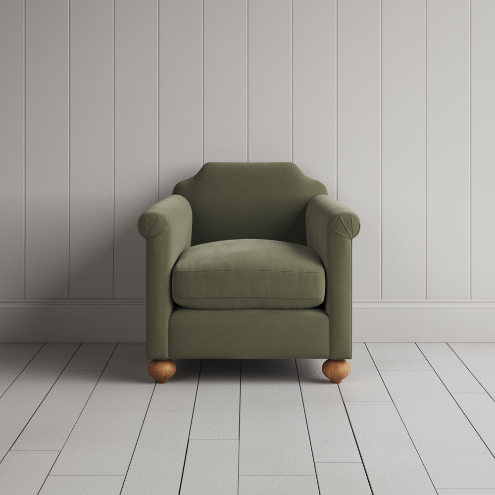 Dolittle Armchair in Intelligent Velvet Green Tea
