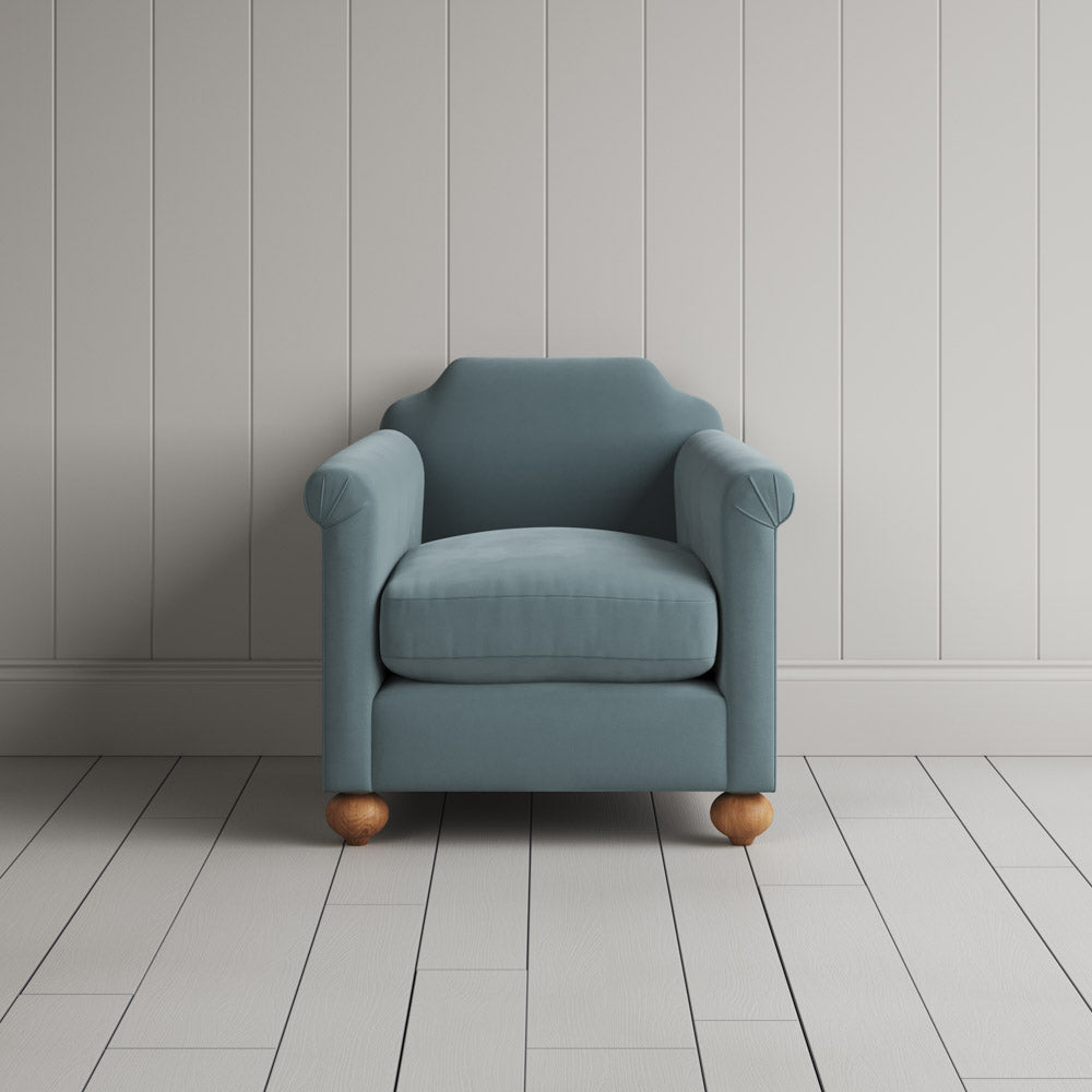 Dolittle Armchair in Intelligent Velvet Mineral