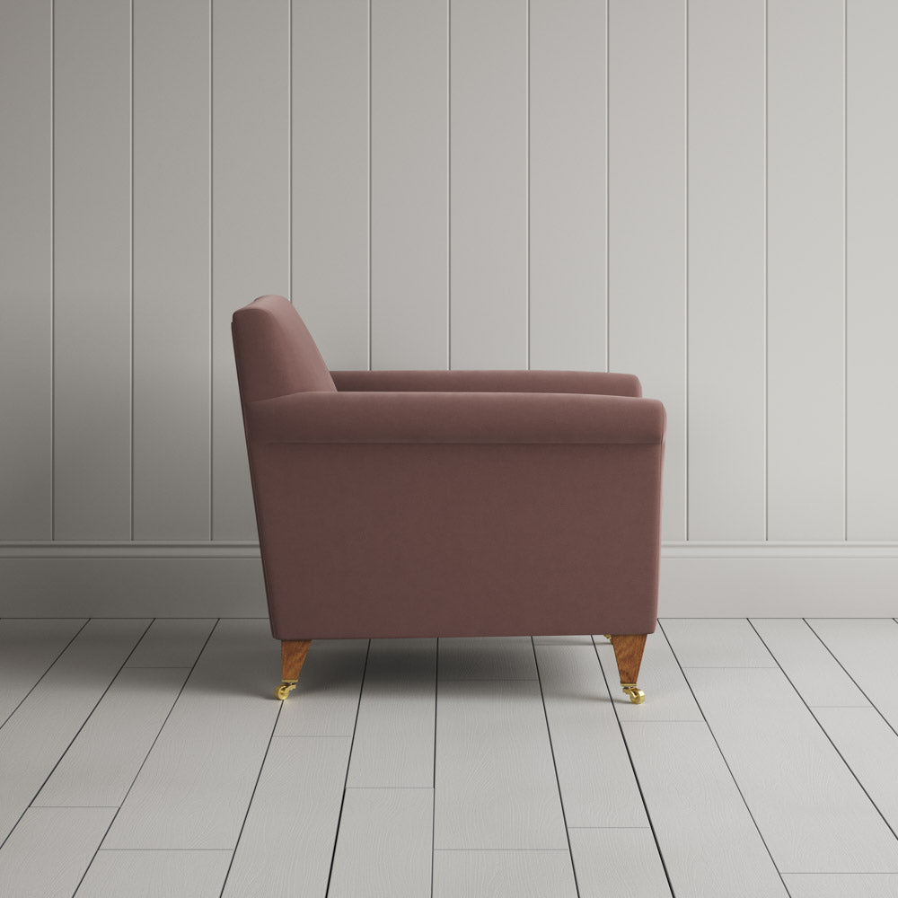 Idler Armchair in Intelligent Velvet Dusky Pink