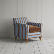 Idler Armchair in Regatta Blue Frame and Classic Corduroy Tobacco Seat