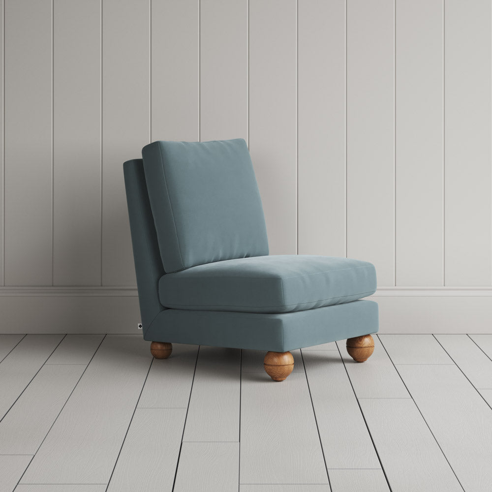 Perch Slipper Armchair in Intelligent Velvet Mineral