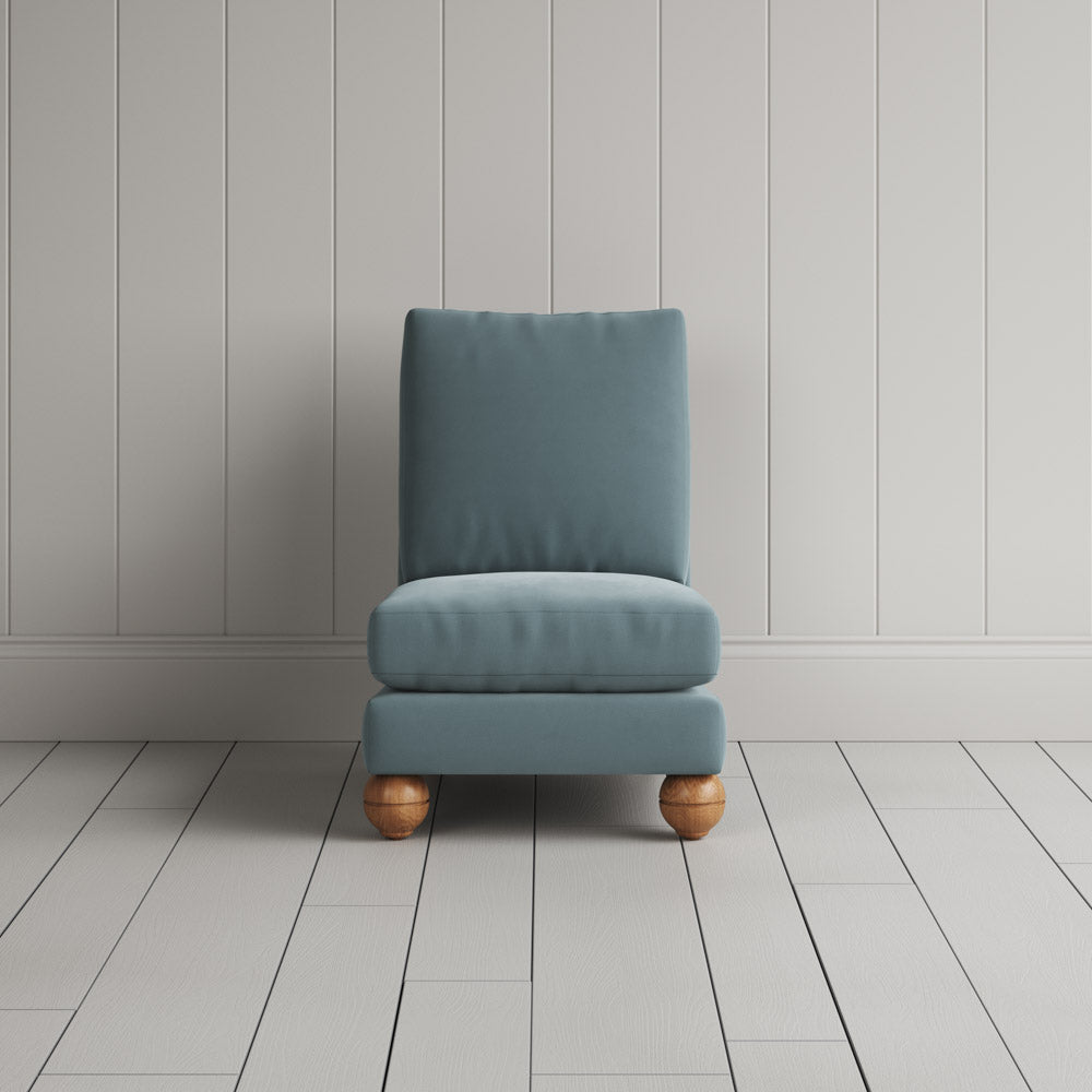 Perch Slipper Armchair in Intelligent Velvet Mineral
