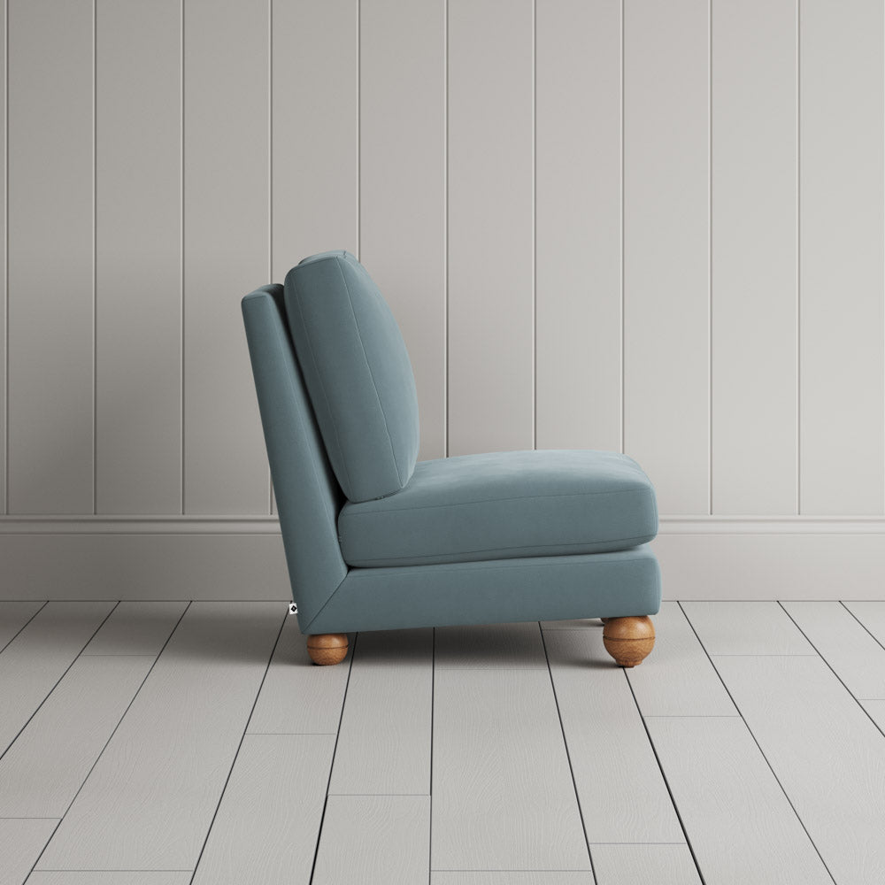 Perch Slipper Armchair in Intelligent Velvet Mineral