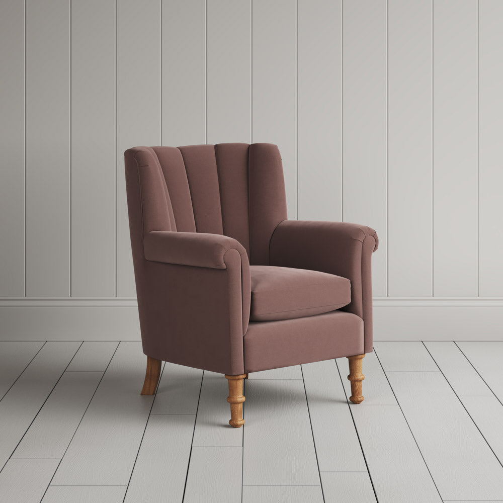 Time Out Armchair in Intelligent Velvet Dusky Pink