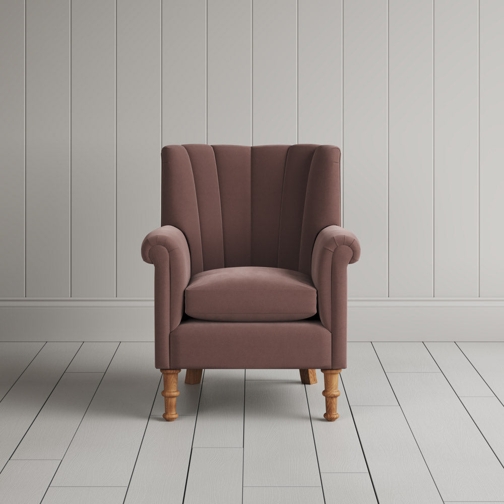 Time Out Armchair in Intelligent Velvet Dusky Pink