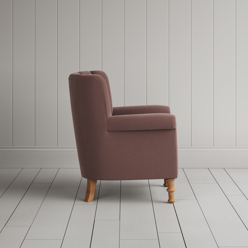Time Out Armchair in Intelligent Velvet Dusky Pink