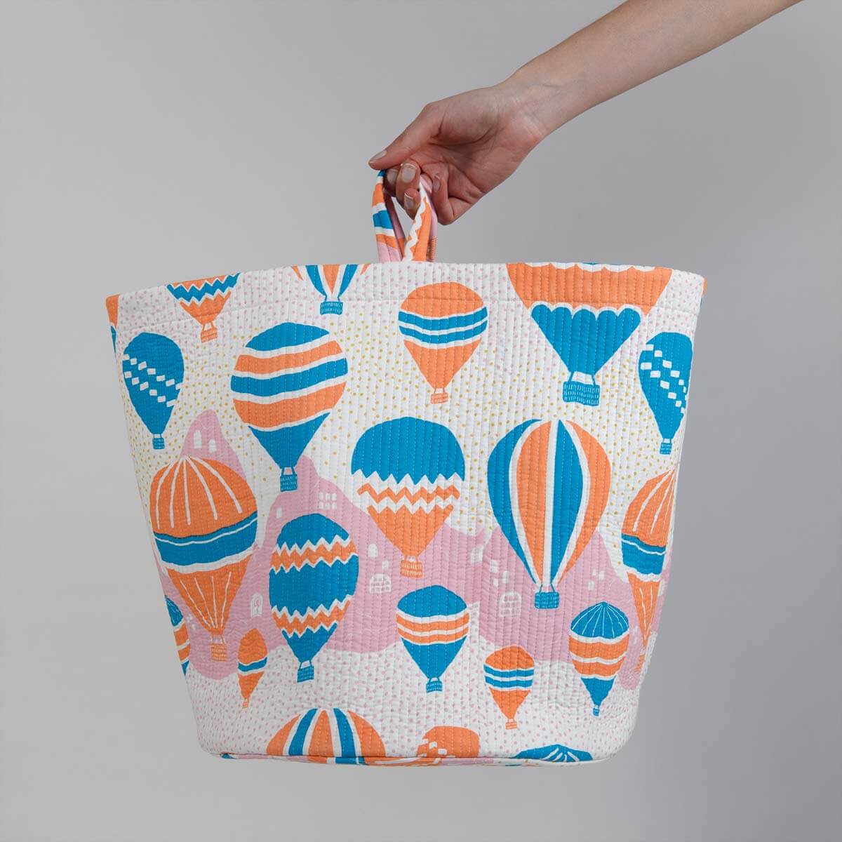 Balloons at Dawn Quilted Storage Basket
