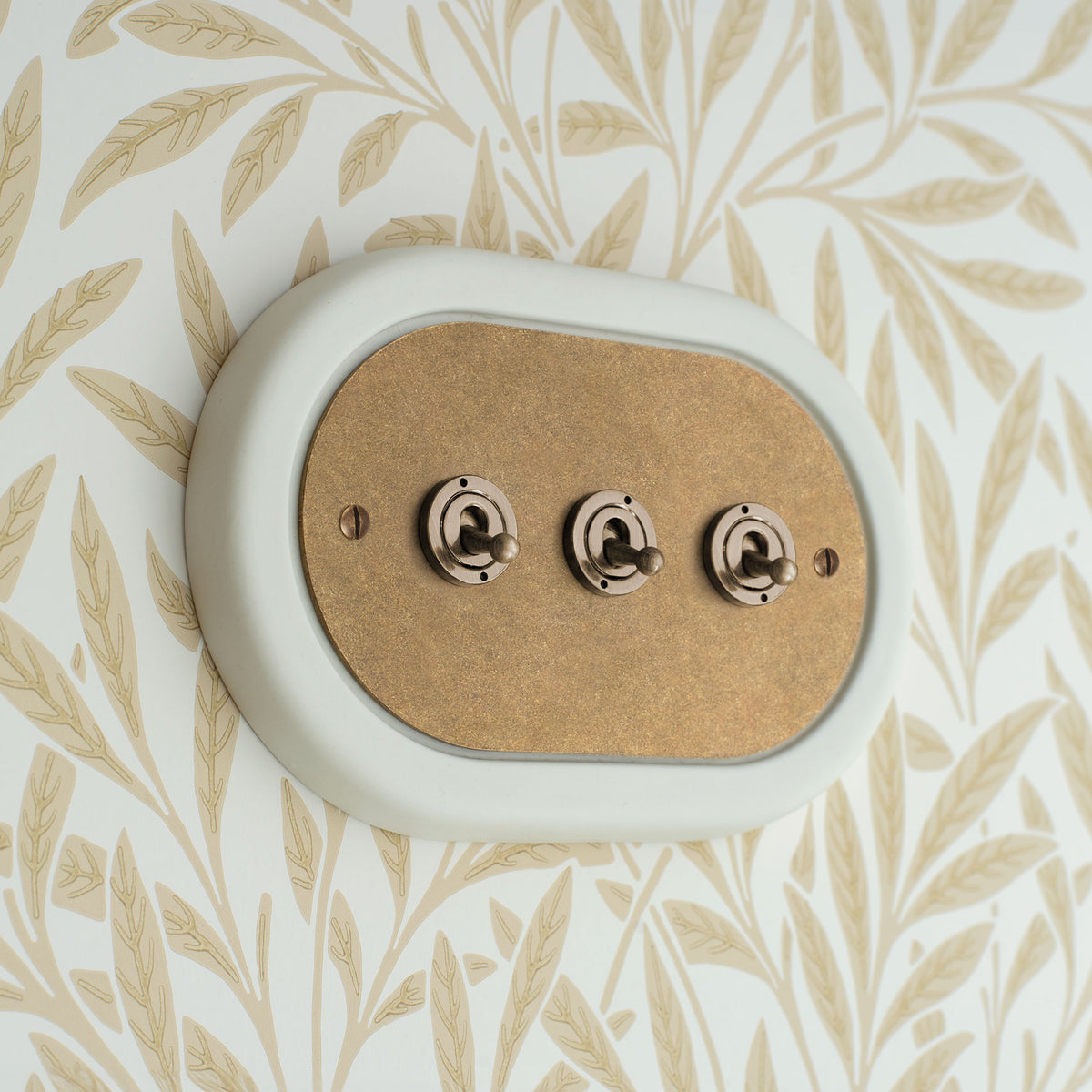 3 Gang Solid Brass Toggle Switch