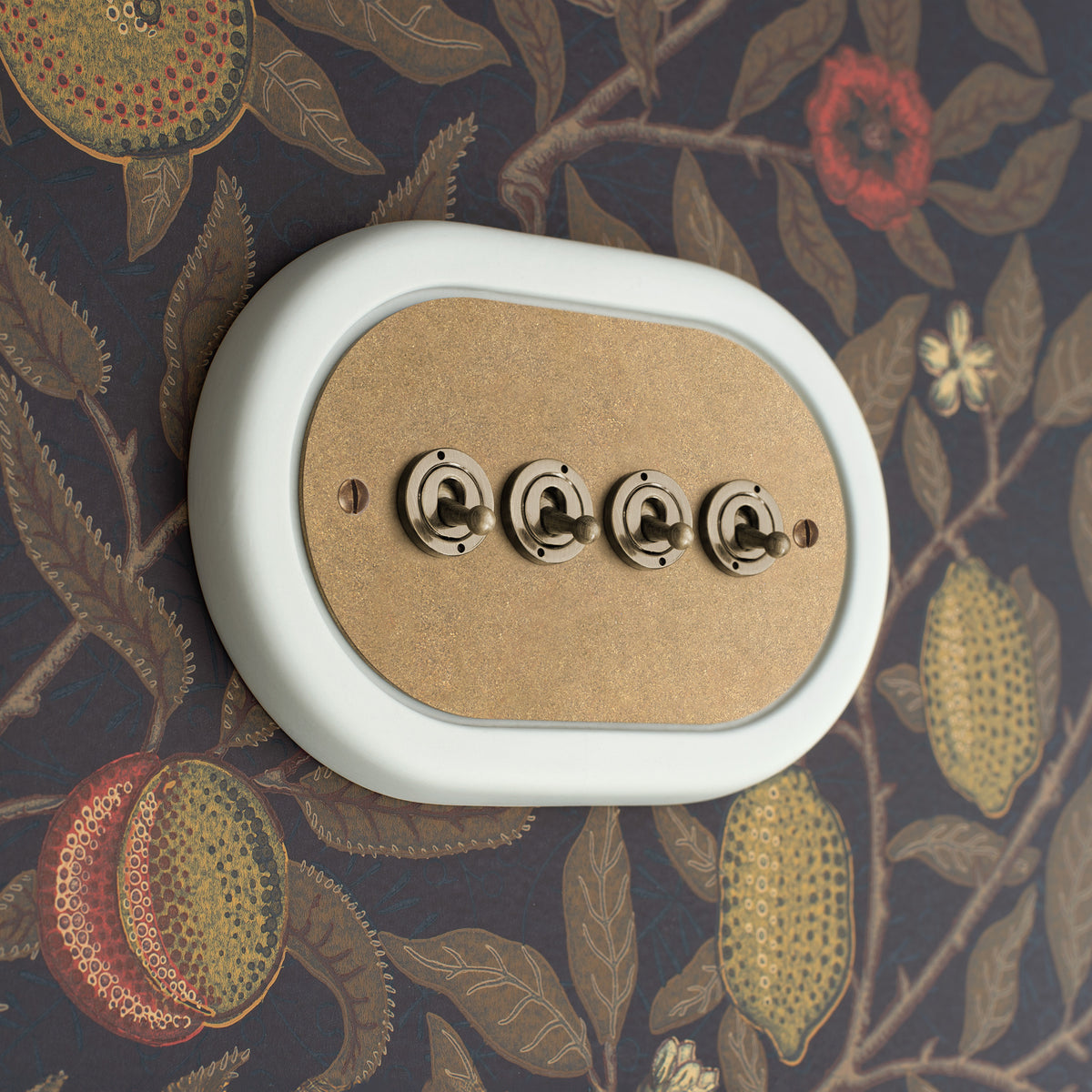 4 Gang Solid Brass Toggle Switch