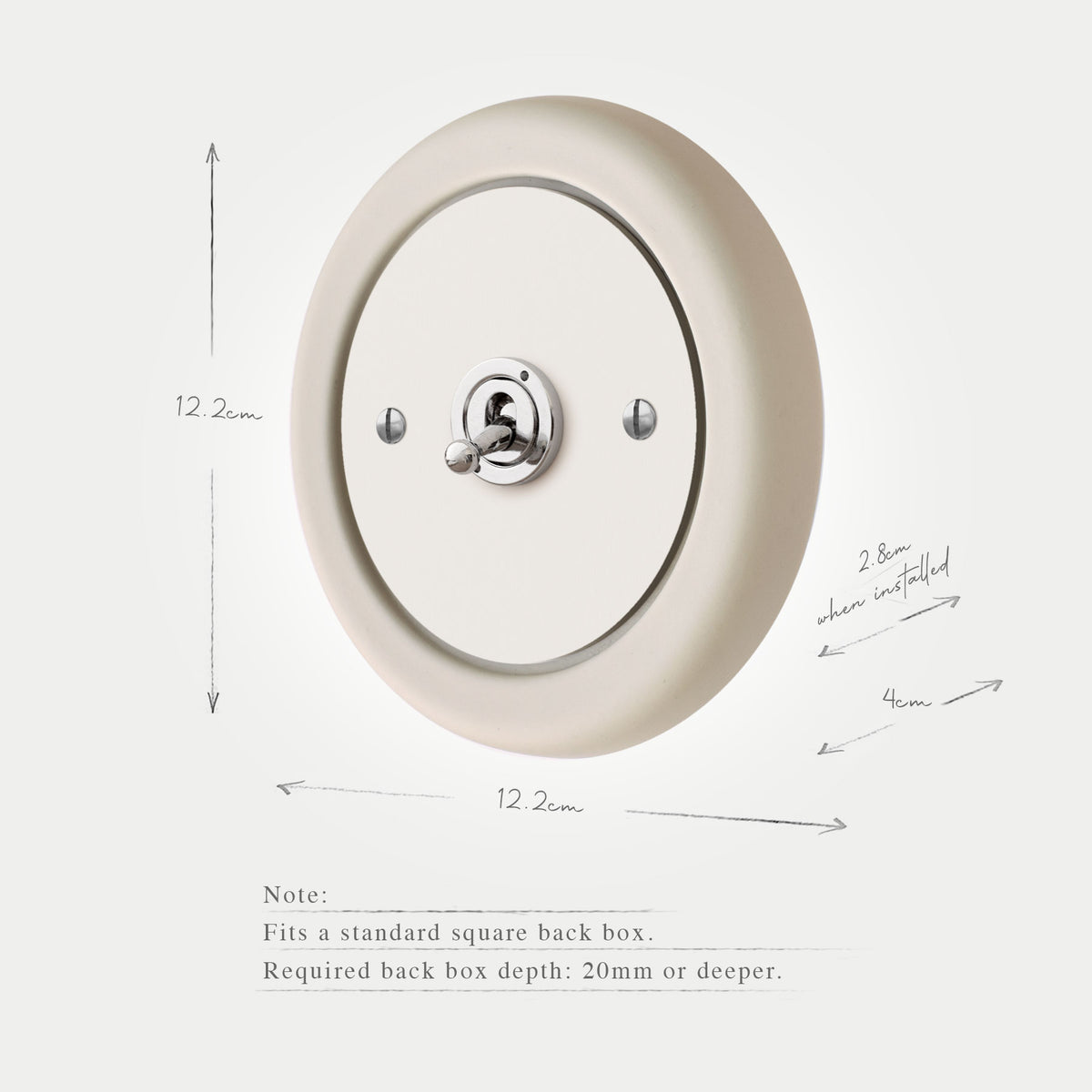 1 Gang White Switch With Chrome Toggle