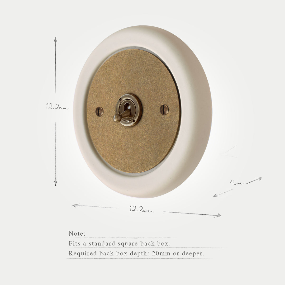 1 gang solid brass switch plate and surround no modules