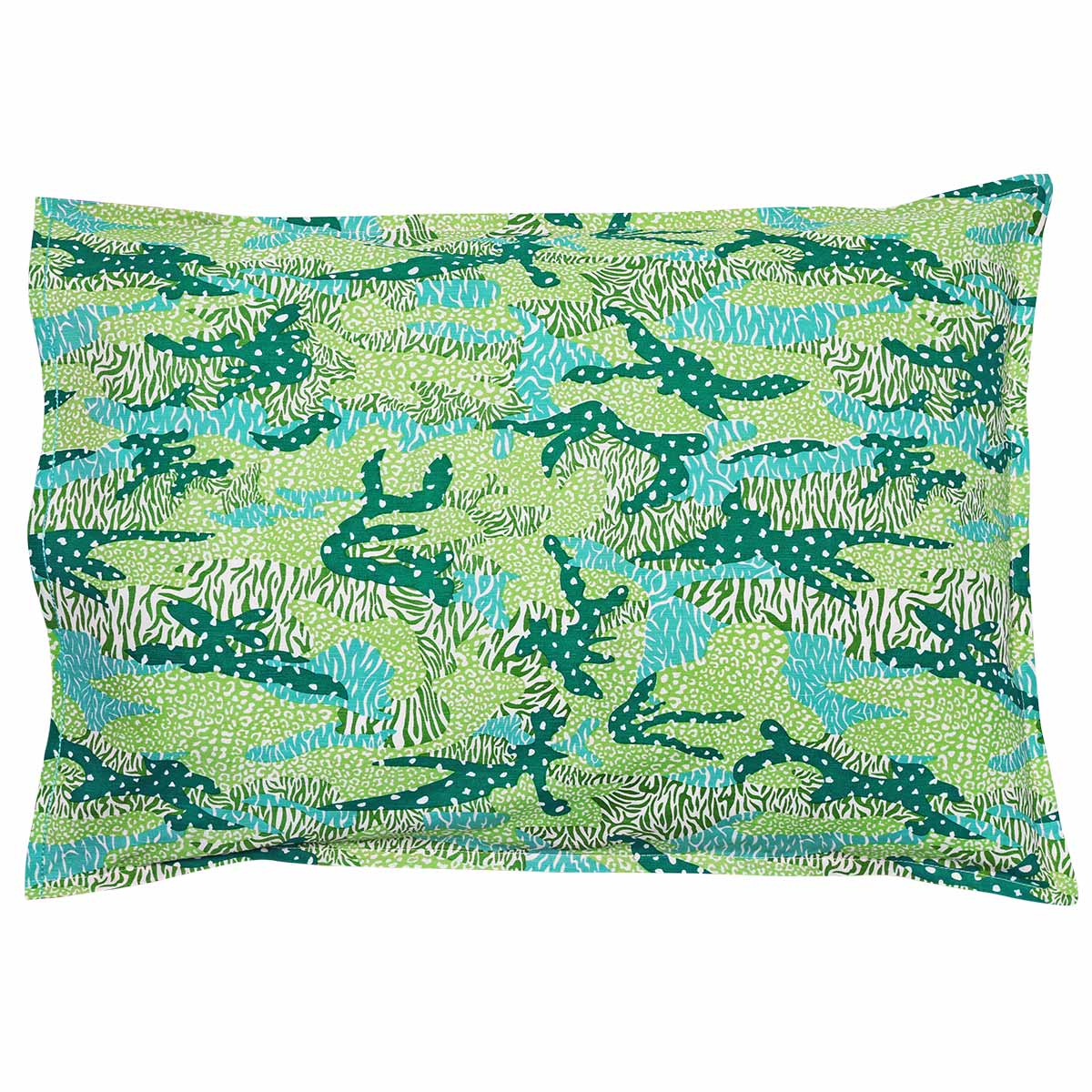 Green Big Cat Camo Duvet Cover Set