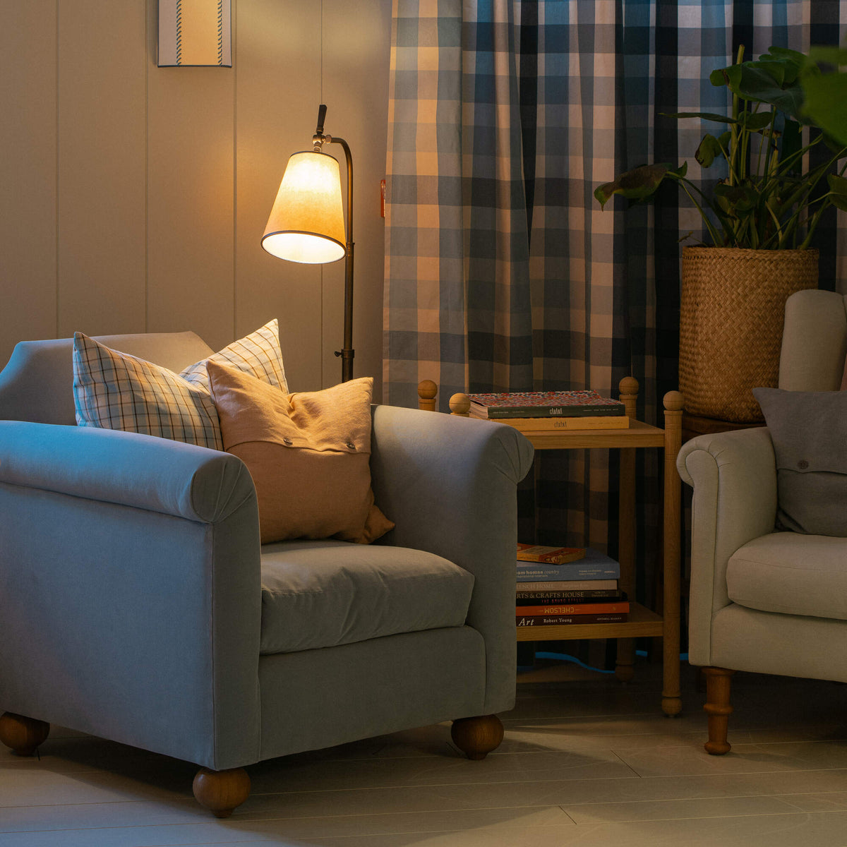 Dolittle Armchair in Intelligent Velvet Seaweed