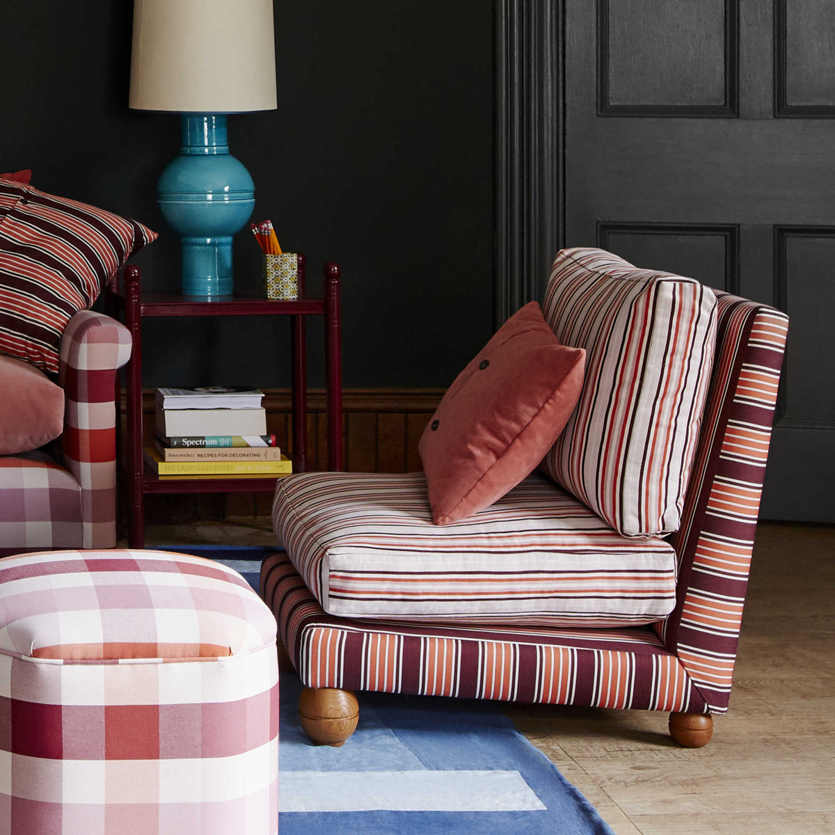 Perch Slipper Armchair in Intelligent Velvet Mineral