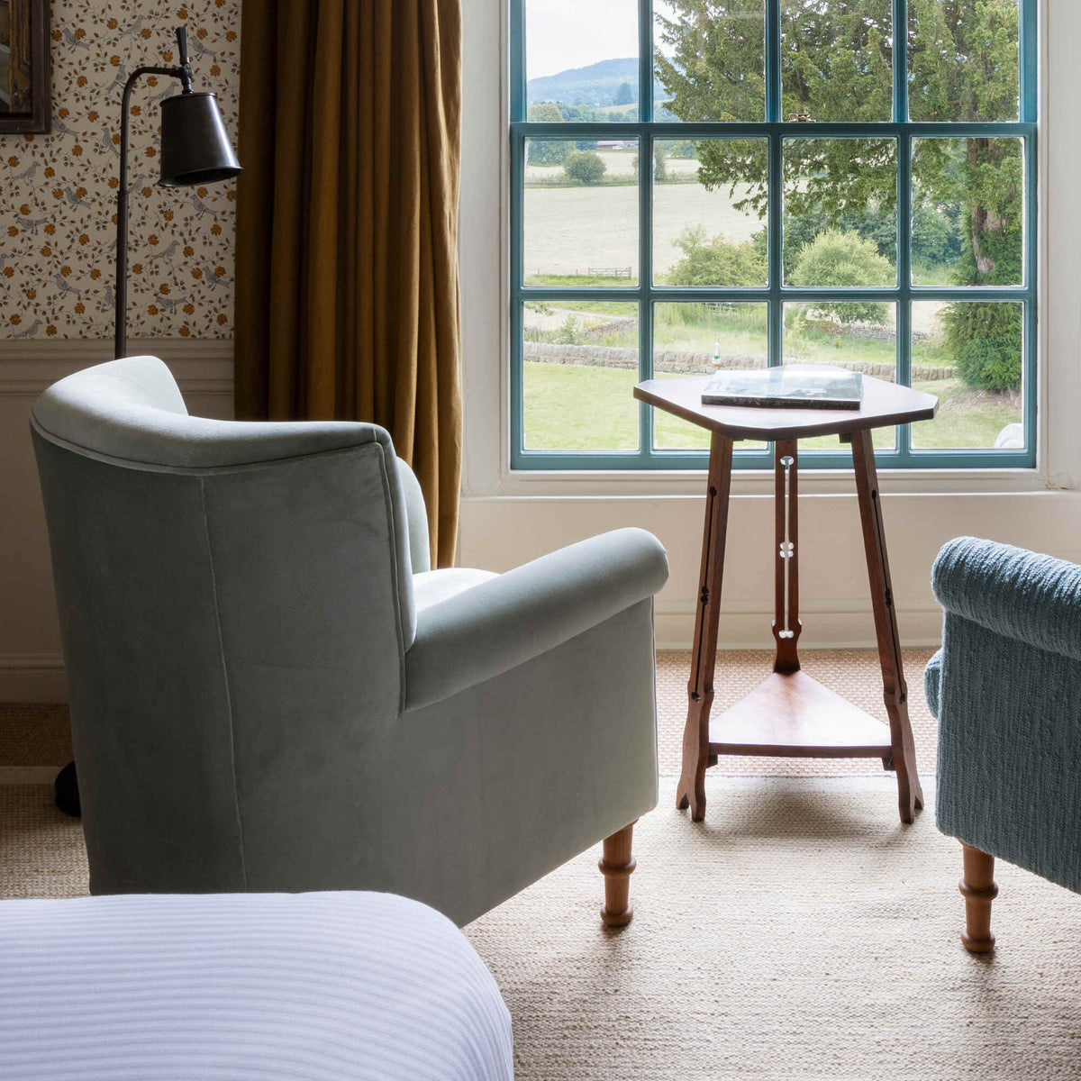 Time Out Armchair in Intelligent Velvet Seaweed