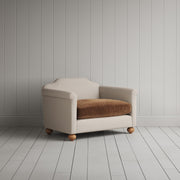 Dolittle Love Seat in Laidback Linen Dove Frame and Classic Corduroy Tobacco Seat