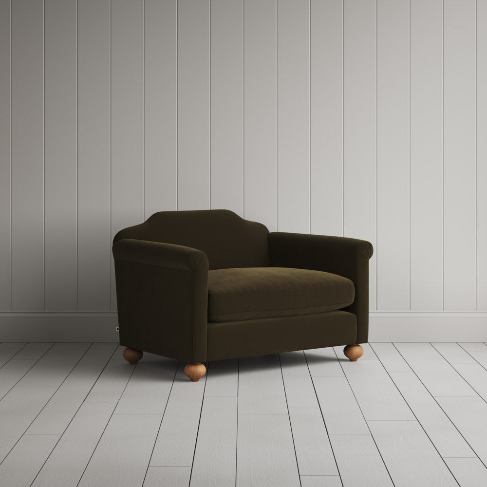 Dolittle Love Seat in Intelligent Velvet Seaweed