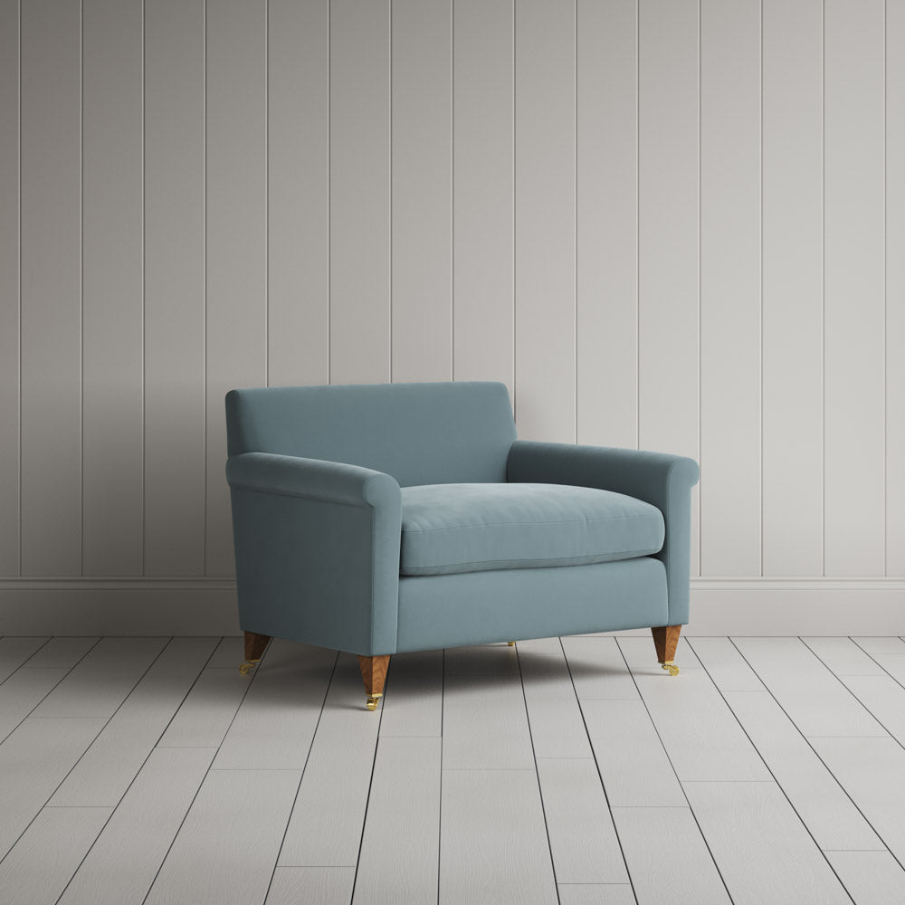 Idler Love Seat in Intelligent Velvet Mineral