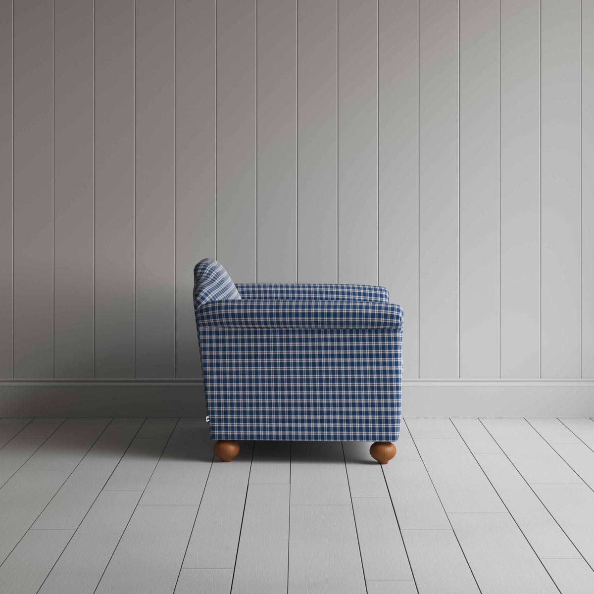 Dolittle Love Seat in Well Plaid Frame and Classic Corduroy Tobacco Seat