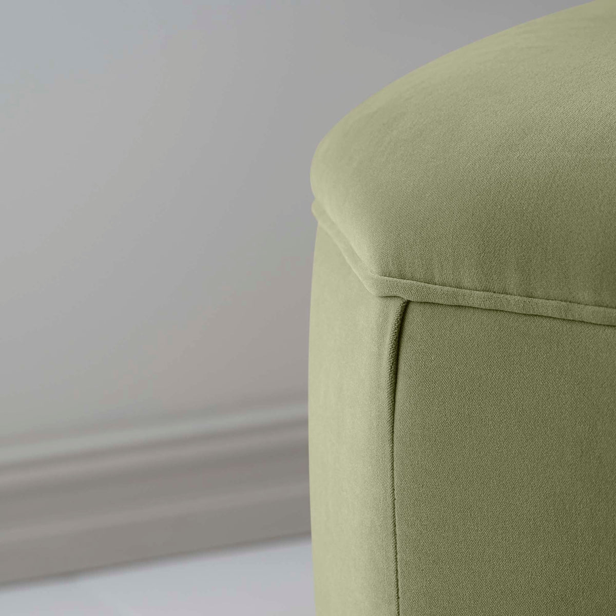 Hither Hexagonal Storage Ottoman in Intelligent Velvet Green Tea