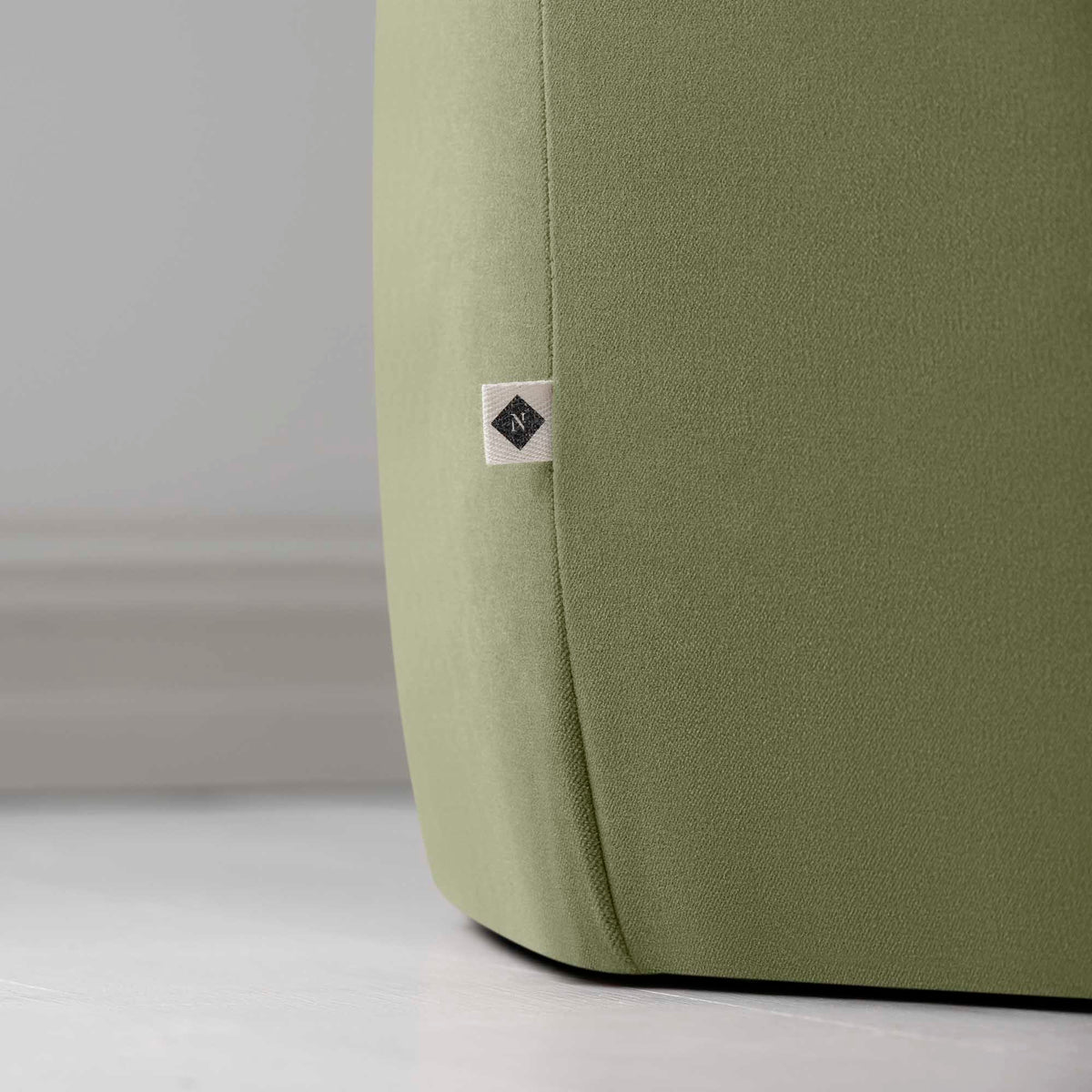 Hither Hexagonal Storage Ottoman in Intelligent Velvet Green Tea