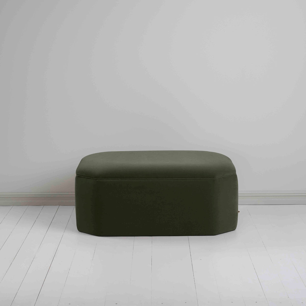 Hither Hexagonal Storage Ottoman in Intelligent Velvet Seaweed