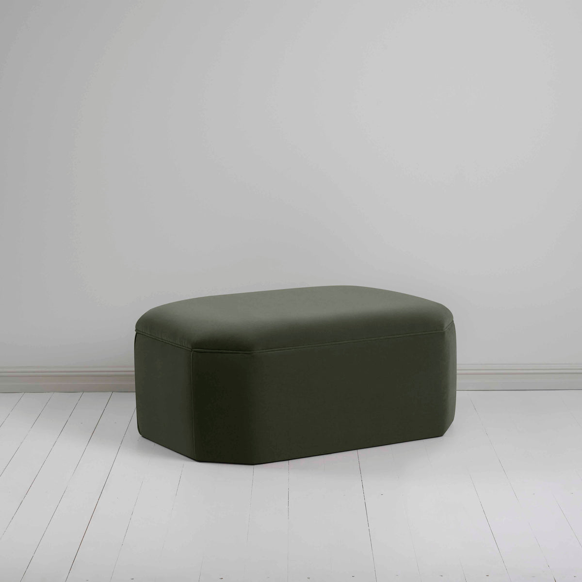 Hither Hexagonal Storage Ottoman in Intelligent Velvet Seaweed
